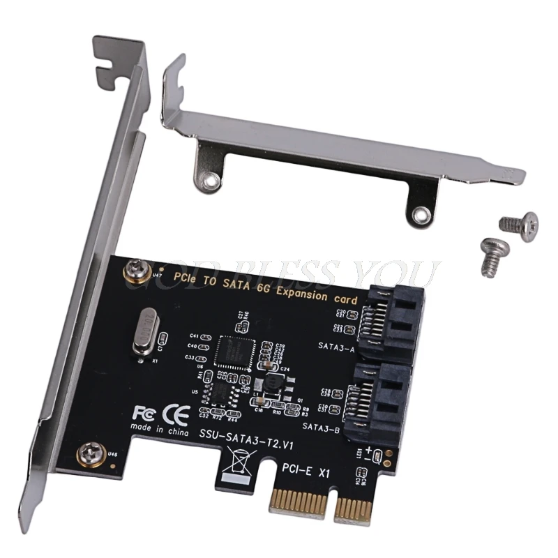 PCIe PCI Express 6G SATA3.0 2 Порты и разъёмы SATA III расширения карты контроллера адаптер|Платы