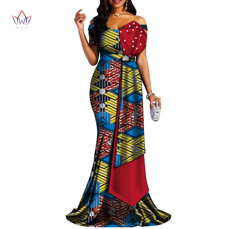 2019 африканские платья для женщин Базен Riche стиль Femme африканская одежда Леди