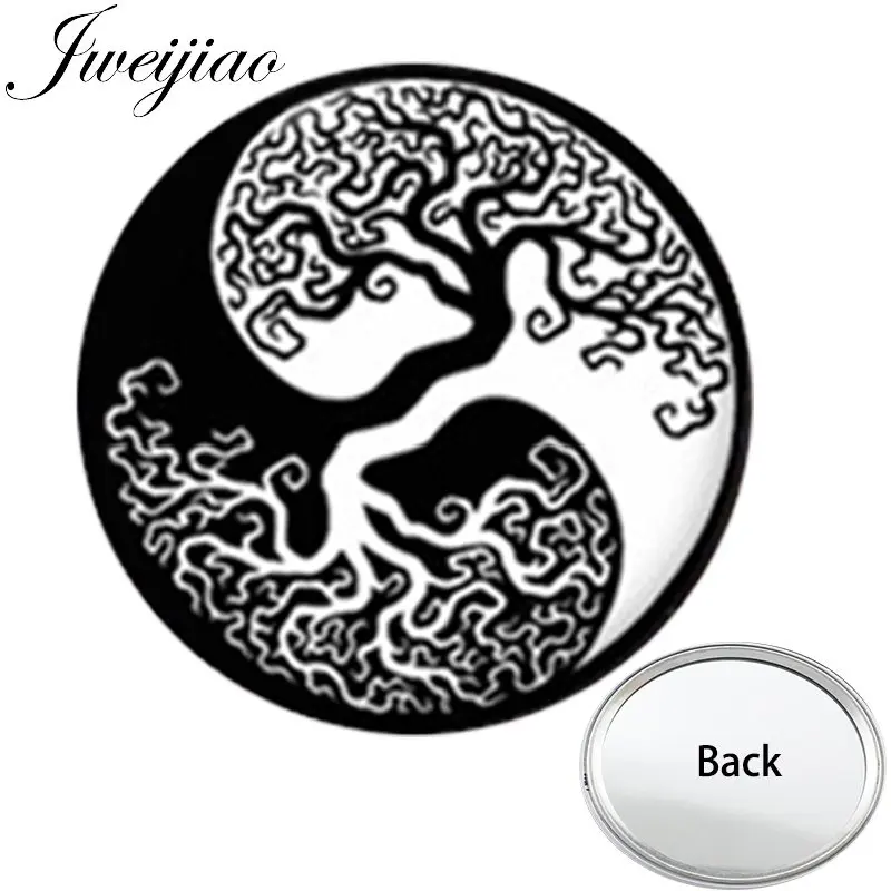 JWEIJIAO Yingyang Taiji черно белое дерево художественное фото одностороннее мини зеркало