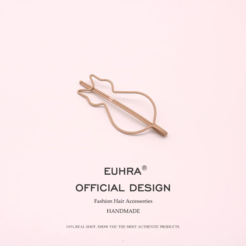 Beige 2 шт. EUHRA модный металлический милый маленький кот в форме заколки для волос разноцветная шпилька для волос Skullies Волосы Когти инструмент для укладки волос - Цвет: Beige