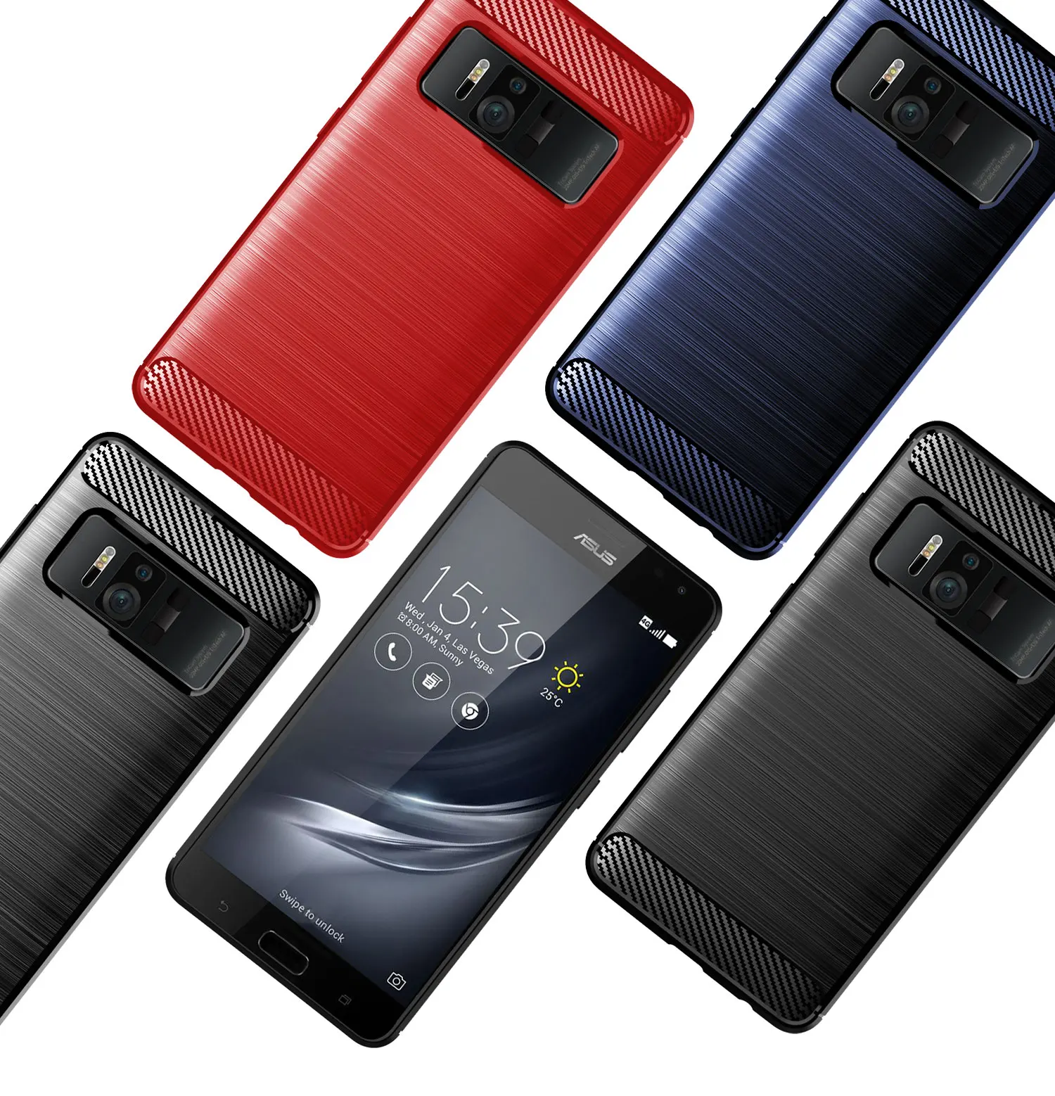 

AZiMiYO Carbon Fiber TPU Silicone Protector Case For ASUS ZenFone 4 Selfie Lite Pro ZB553KL ZD553KL ZS551KL Shockproof Cover