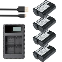 4Pcs bateria EN EL15 batteries EN-EL15 Battery pack + DUAL charger For Nik D600 D800 D800E D7000 D7100 V1 MH-25