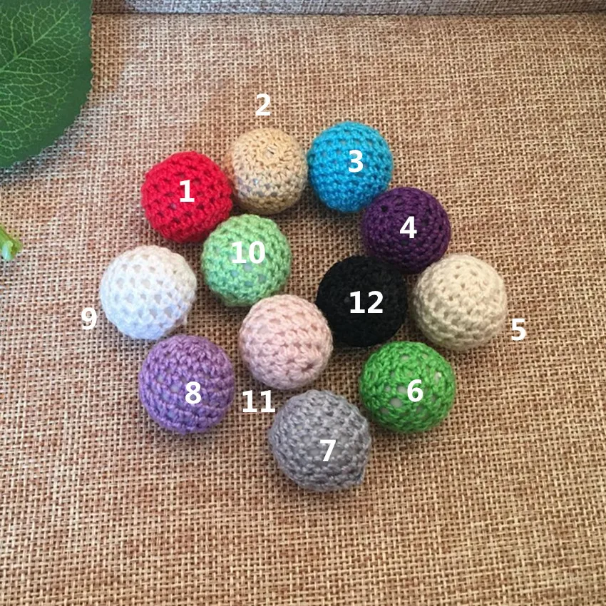 14 мм/20 мм деревянные бусины ручной вязки с акриловыми бусинами внутри для