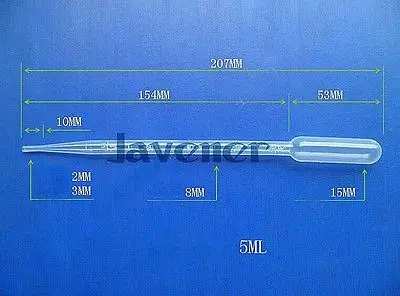100 шт. 5 мл прозрачные пипетки безопасные пластиковые для переноса градуированные