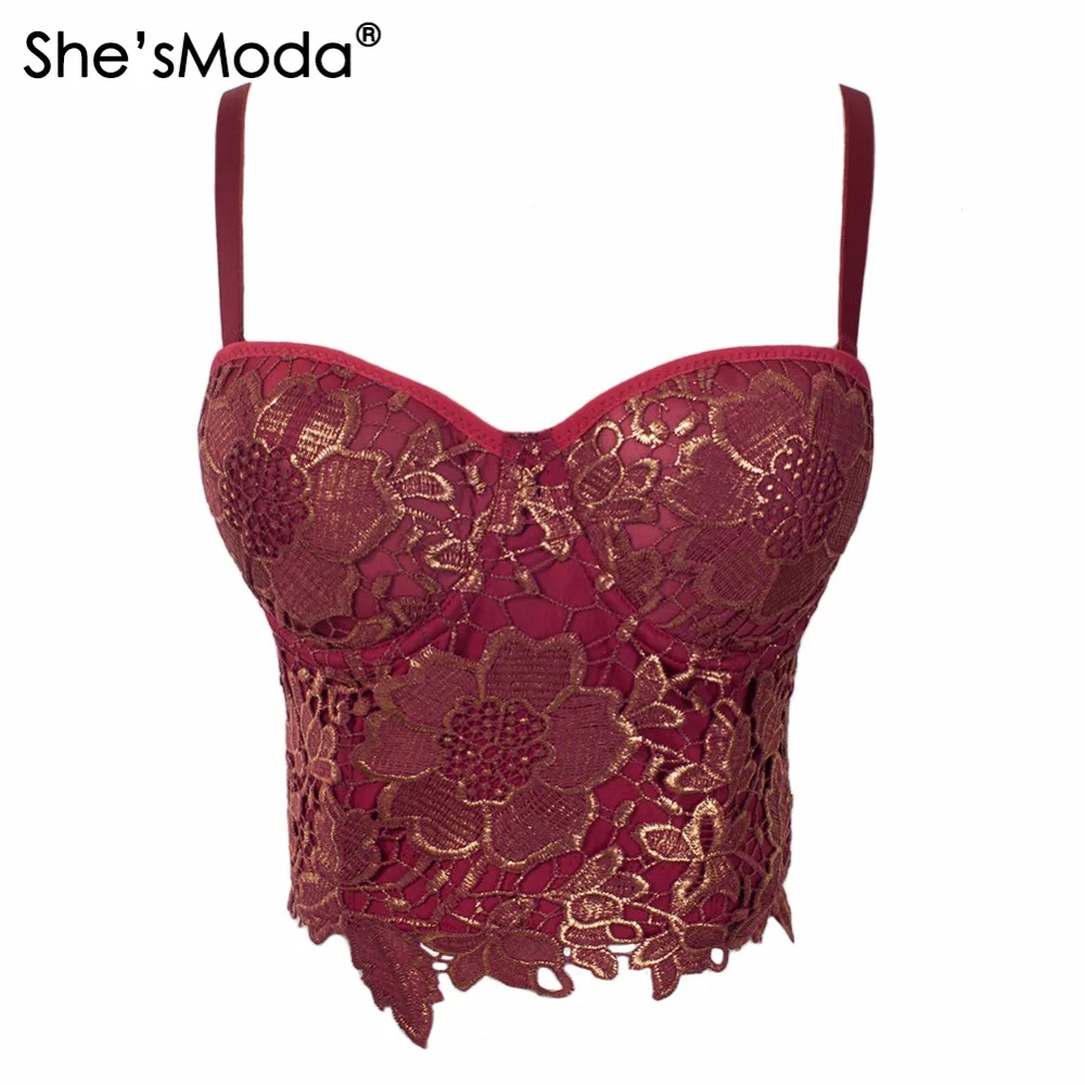 Женский корсет бюстье She'sModa кружевной пуш ап для свадебной вечеринки