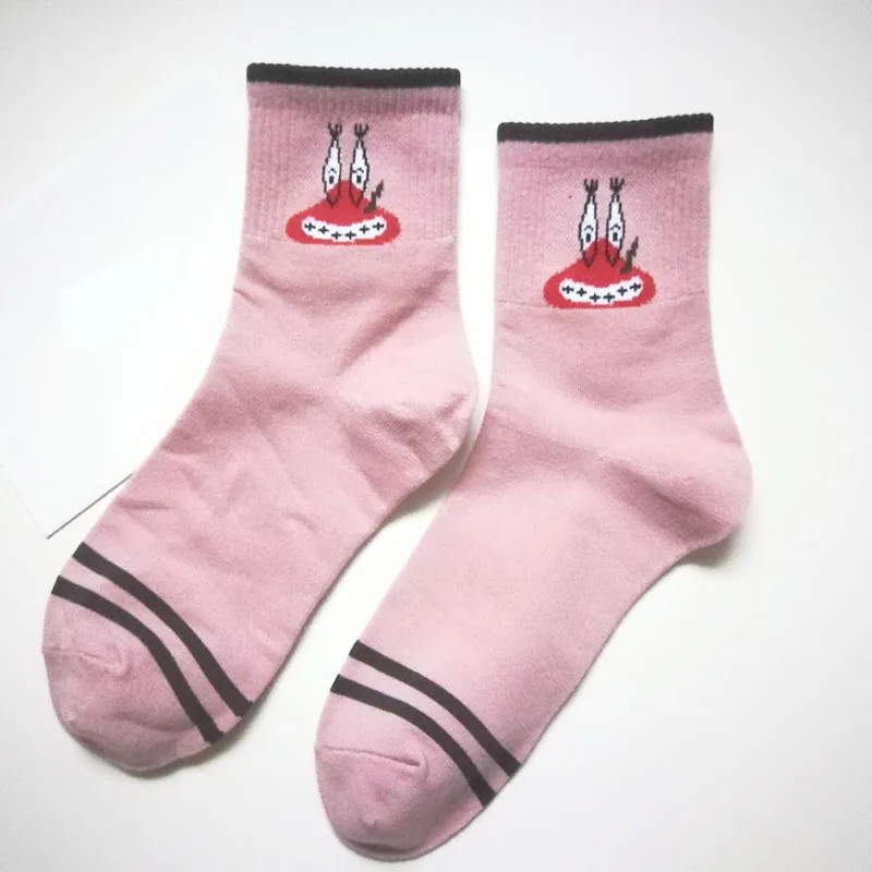 Модные милые короткие носки с героями мультфильмов для женщин Harajuku рисунком