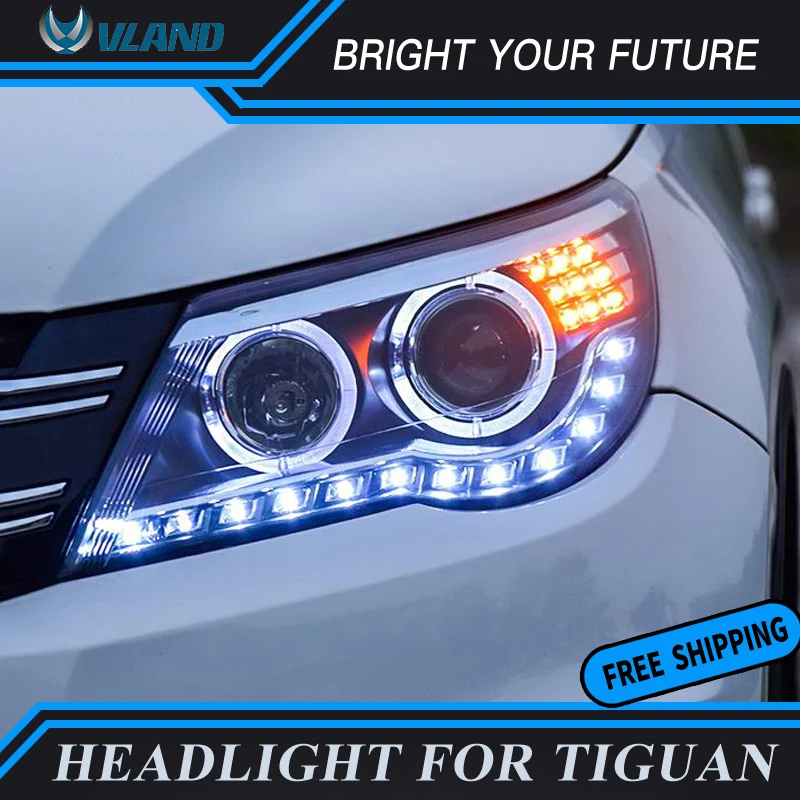 Автомобильная фара для Volkswagen Tiguan 2010 2012 светодиодный светодиодная в стиле ангела