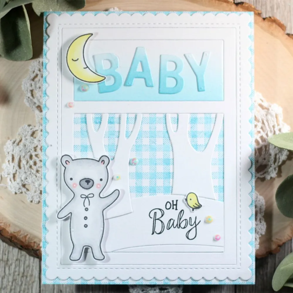 2019 Baby Bear Metal Cutting Dies and Clear Stamps for Scrapbooking DIY Card Making Crafts Stencil | Дом и сад