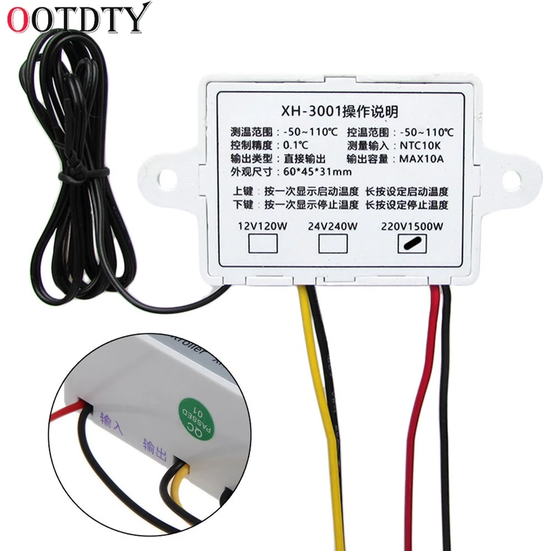 Digital LED Thermometer Temperature Controller AC220V 10A Thermostat Incubator Control Microcomputer Probe Weather Station | Инструменты