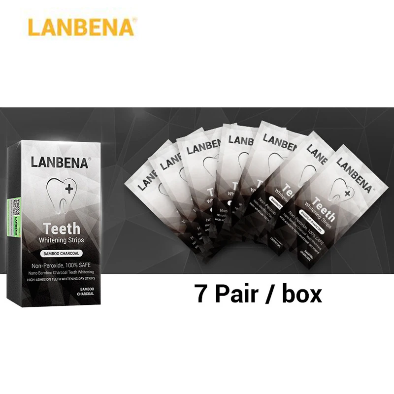 LANBENA отбеливающие полоски для зубов бамбуковый уголь ремонт Высокая адгезия