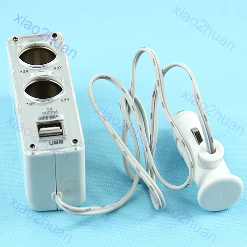 NoEnName_Null-двойной USB порт 2 Way розетка для автомобильного прикуривателя сплиттер зарядное устройство адаптер W