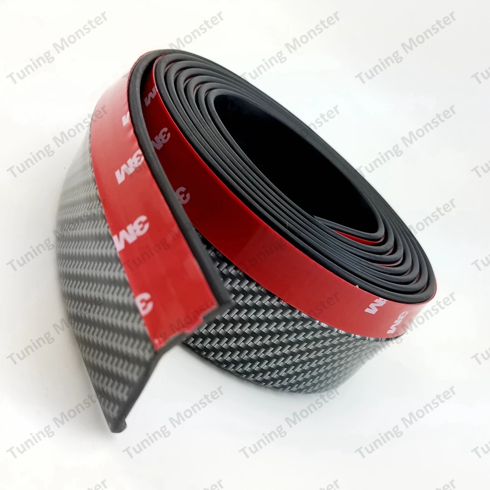 Тюнинг Monster Carbon fiber резиновая Мягкая полоса бампера автомобиля 65 мм ширина