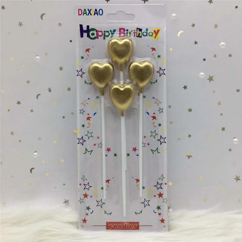 sweat heart gold 1 шт. свечи в форме букв, розовые, золотые, серебряные, красный торт, день рождения, праздничные свечки для украшения торта, подарок - Цвет: sweat heart gold