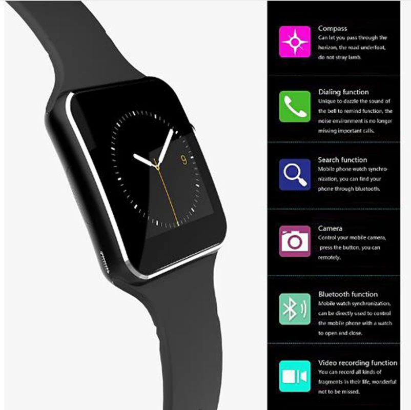 Sport Smart Watches X6 For Bracelet Wristband Running Bluetooth Camera Tel Touch Fitness Wrist Watch for Android Phoone | Электроника
