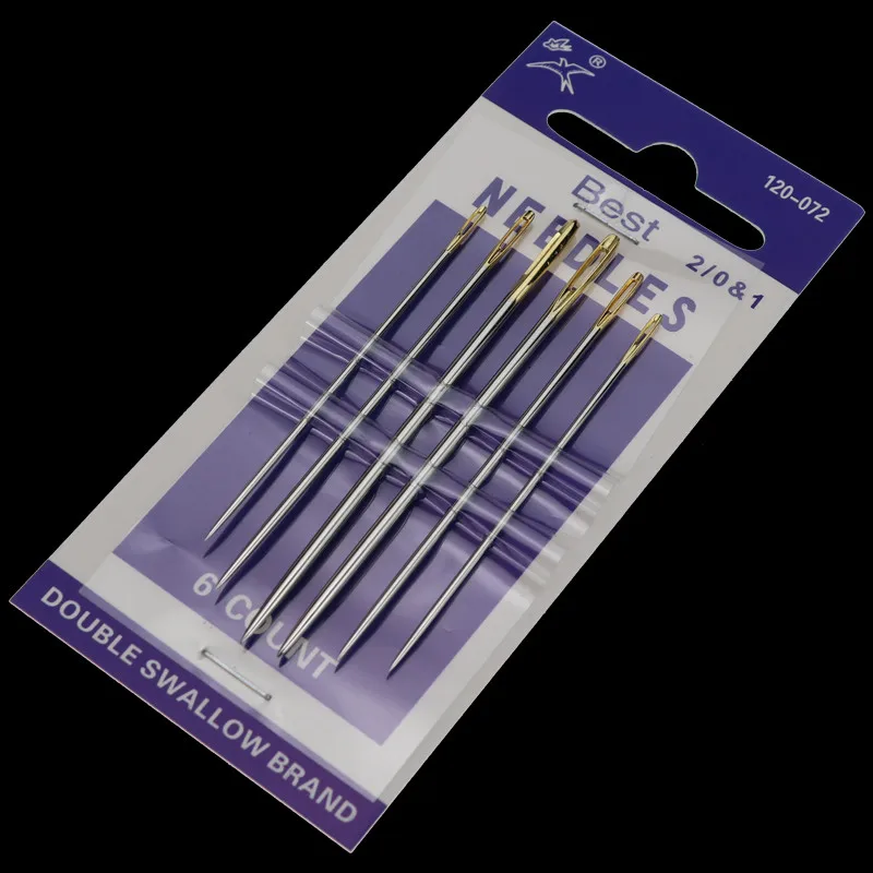 6PCS 120-072 Иглы для бисероплетения инструменты для самостоятельного изготовления ювелирных изделий ручные стежки Швейные иглы DIY вышивка большие глаза стальная игла - Цвет: 6PCS 120-072