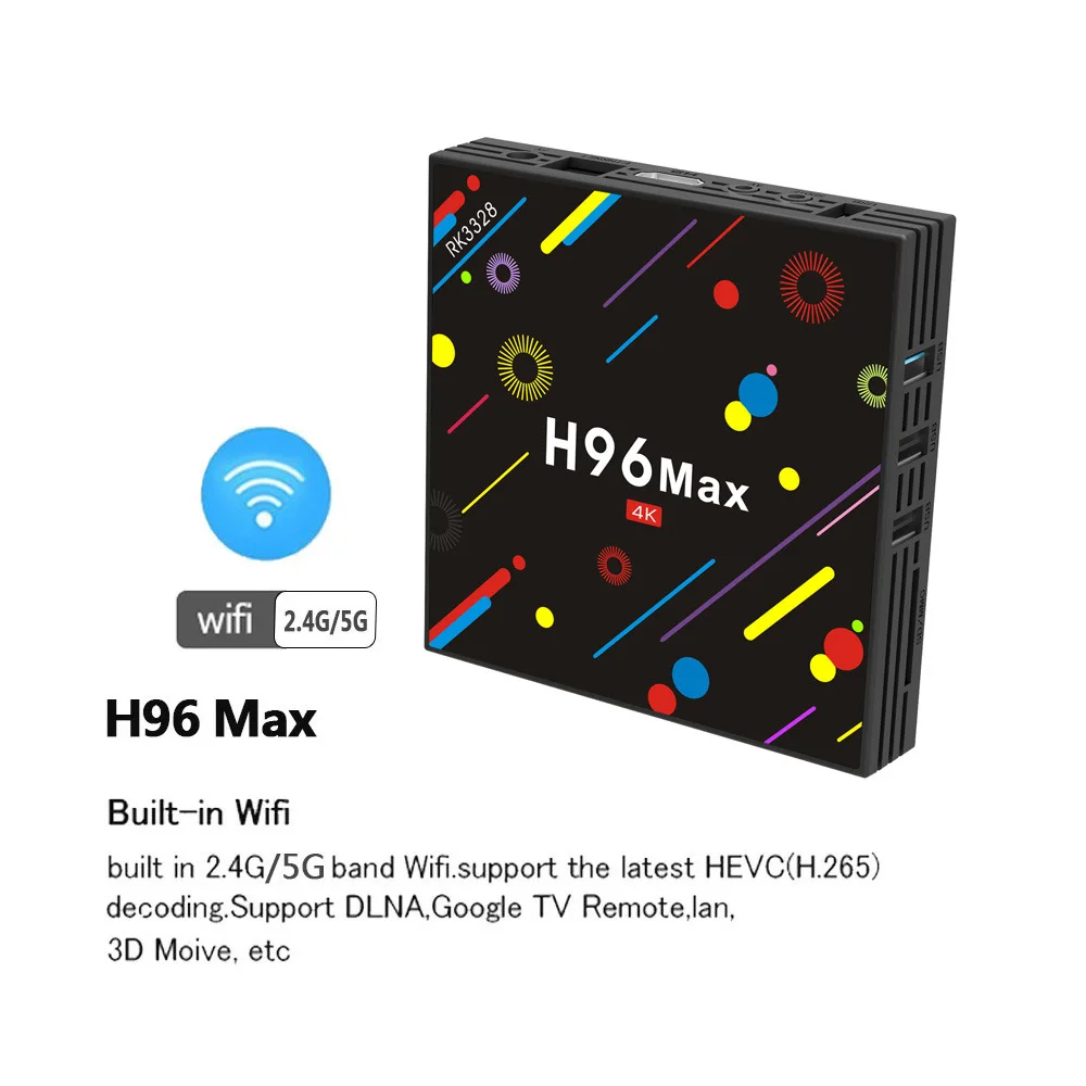 Приставка Смарт-ТВ H96 Max Android 7 1 4 + 32 ГБ 2 4/5 ГГц Wi-Fi | Электроника