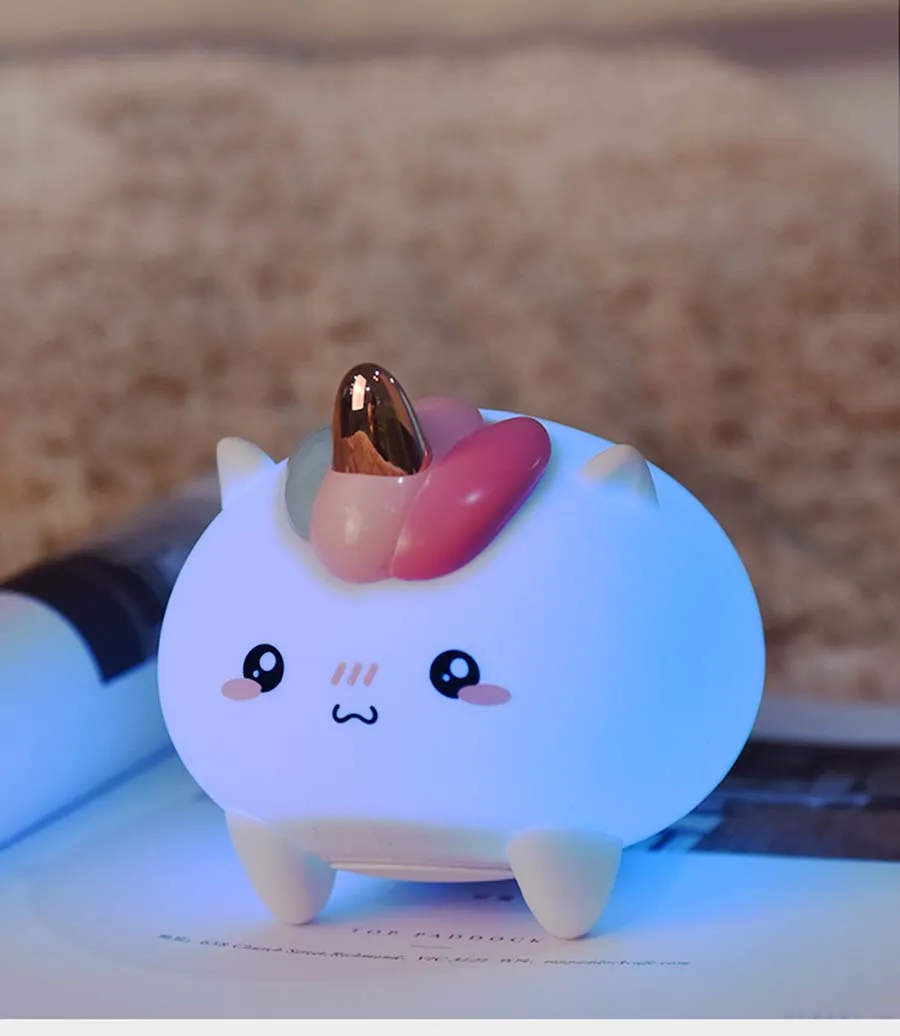 Силиконовый сенсорный Сенсор светодиодный ночной Светильник USB Перезаряжаемые животных Спальня рядом ночные лампы для детские, для малышей подарок для детей настольная лампа