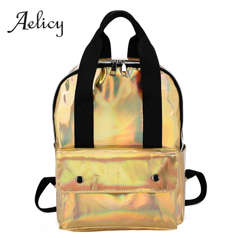 Женская светящаяся сумка Aelicy яркая Лазерная школьная для девушек и студентов