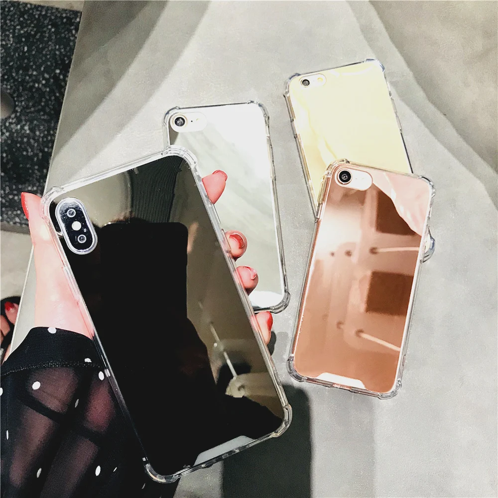 Модное зеркало из розового золота чехол для iPhone x зеркальные Чехлы Роскошный 10 TPU