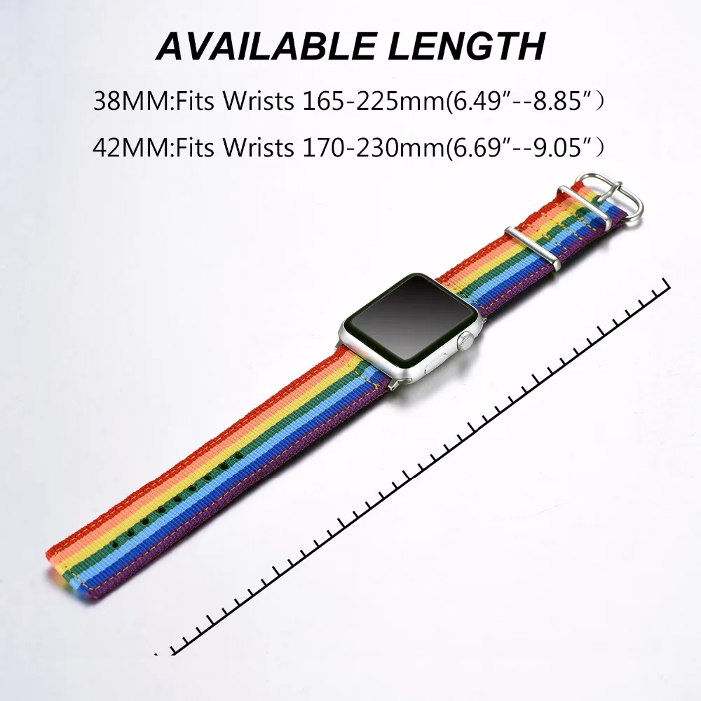Тканевый ремешок для наручных часов Apple Watch Series 1/2 38 мм/42 мм мужчин и женщин ЛГБТ
