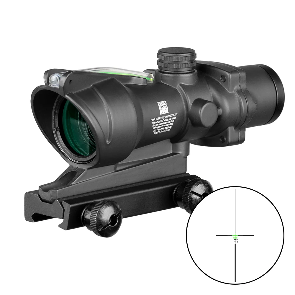 ACOG 4X32 охотничий прицел оптика из настоящего волокна красный зеленый с подсветкой шеврон стекло гравированное сетка тактический оптический прицел - Цвет: FW3-ACOG-273