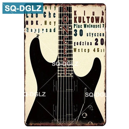 [SQ-DGLZ] MUSIC GUITAR Metal Sign Bar Wall Decoration Tin Sign Vintage Metal Signs Home Decor Painting Plaques Art Poster - Цвет: 1063