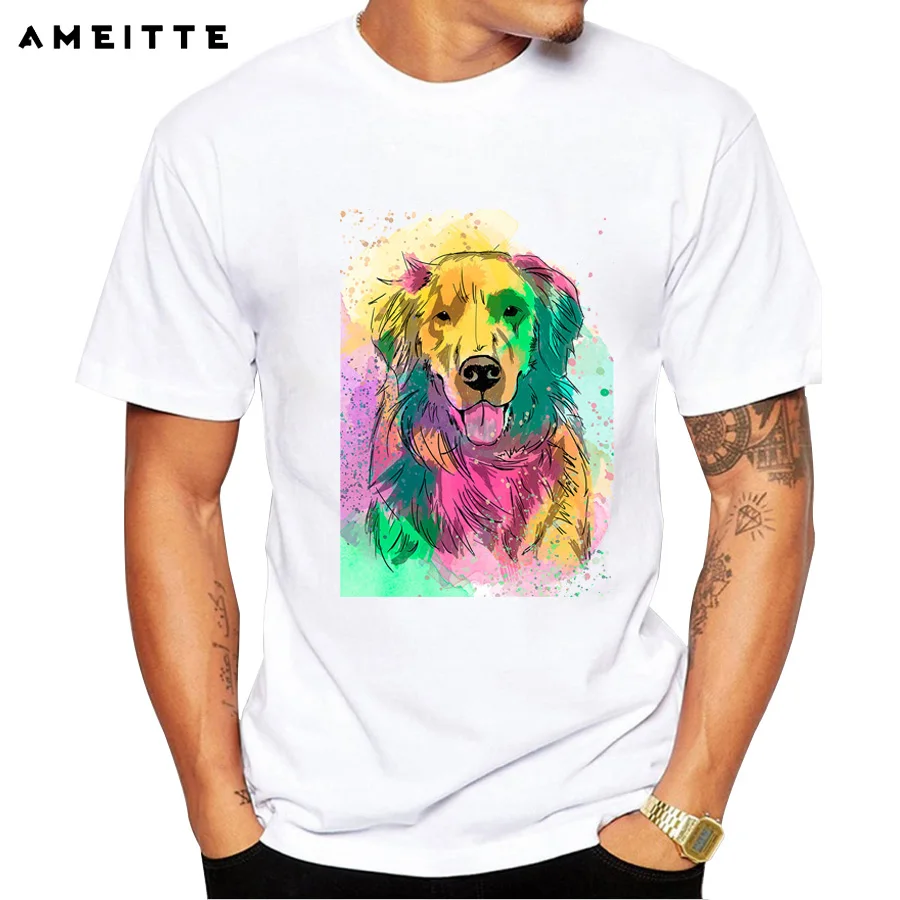 Coloful Dogs Design футболка Летняя мужская Akita Inu/Йоркширский терьер/золотой ретривер/Бульдог Футболка Модные животные топы тройник