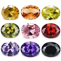 size 2x313x18mm aaaaa oval cz stone golden yellow olive purple garnet red pink synthetic oval cubic zirconia stone loose