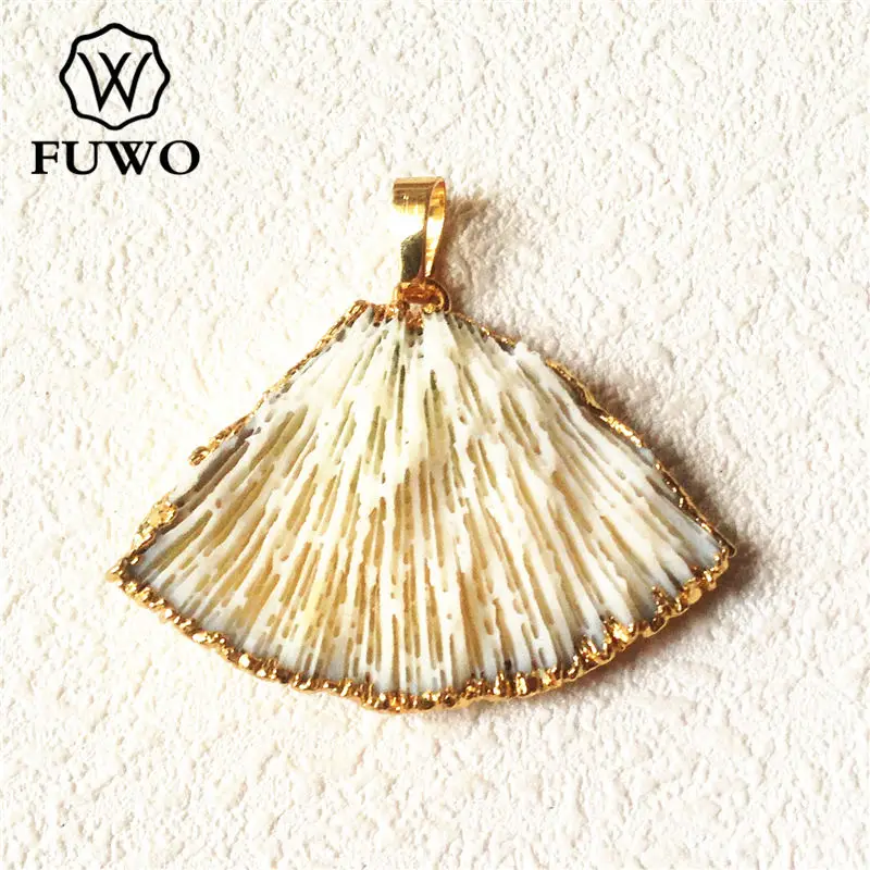 Женский кулон в форме дуги FUWO натуральный белый Коралловый стиле бохо с отделкой
