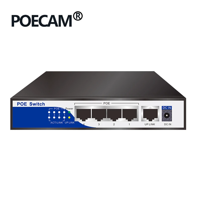 Суммарная мощность 65 Вт 10/100 Мбит/с rj45 работать переключатели 802.3af для камеры ip nvr беспроводной телефон Wi-Fi точка доступа 4-портовый коммутатор питания через Ethernet