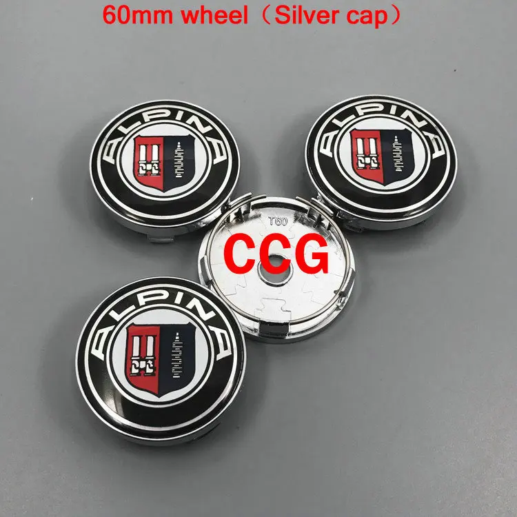 A 60mm wheel cap 45/65/68/73/82 мм ALPINA Автомобильная эмблема логотип Стикеры стиль Знак Колпак ступицы колеса для E46 E39 E38 E90 E60 E36 F30 F30 E34 F10 F20 E92 E38 - Название цвета: A 60mm wheel cap