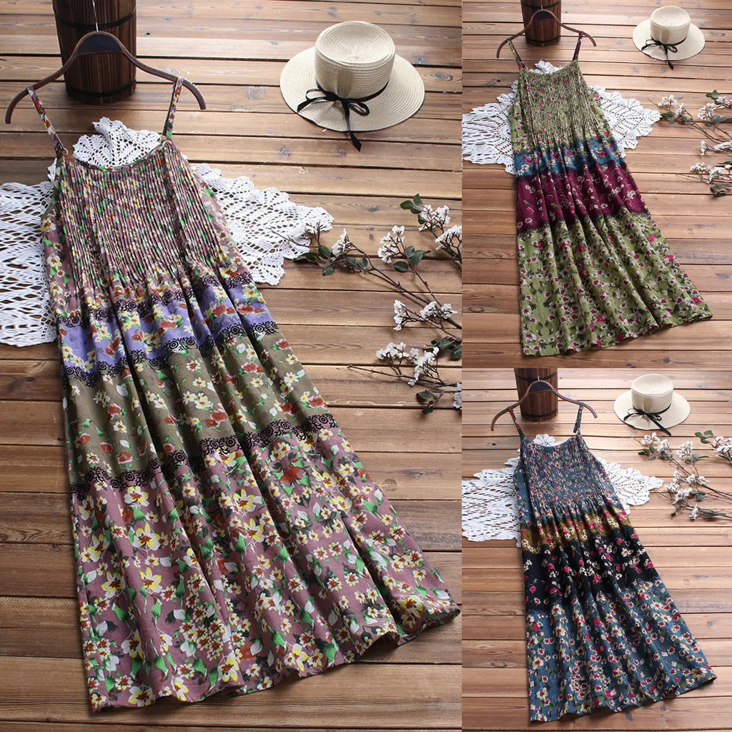 Женское платье модные женские туфли в винтажном стиле богемном с цветочным