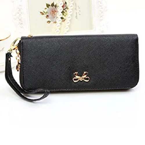 Модный корейский милый кошелек с бантом однотонный переносной для женщин|wallets for