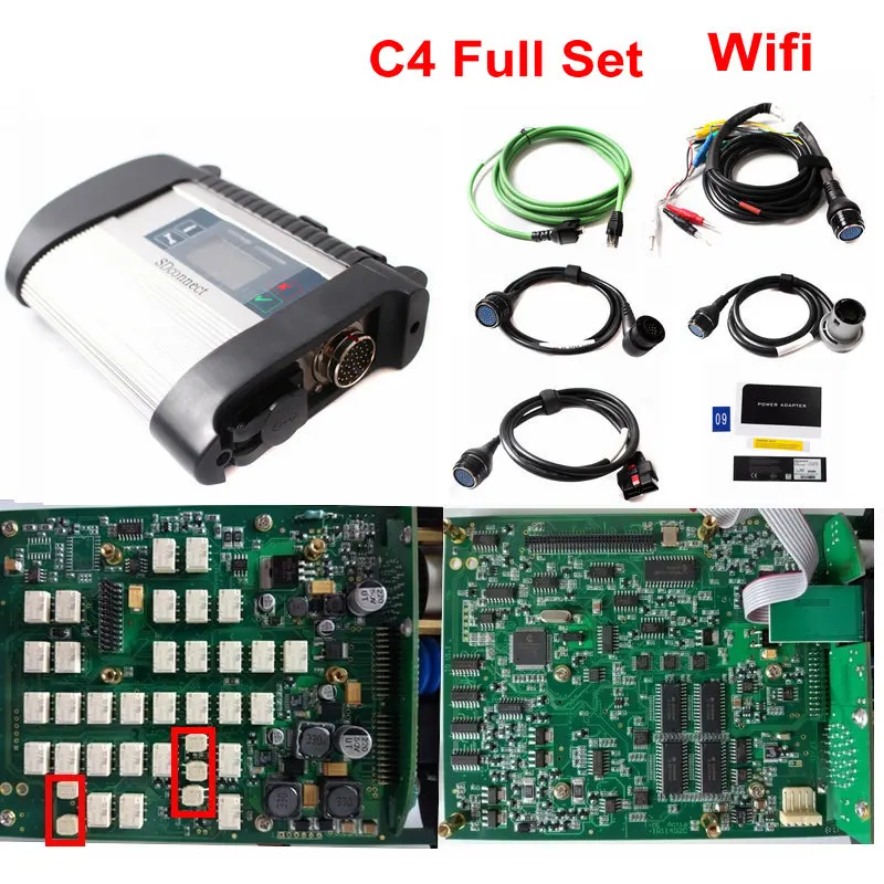 C4 Full Set Only A+++ качество полный чип MB STAR C4 в Звездном стиле с C5 с HDD MB SD Connect диагностический инструмент с WI-FI Функция для 12V и 24V DHL - Цвет: C4 Full Set Only