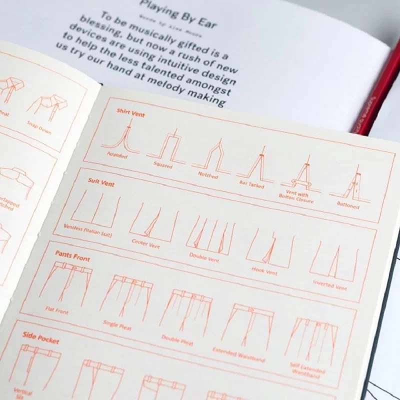 А5 мужская версия модный дизайн Sketchbook с 400 шаблонов и модных словаря|Записные