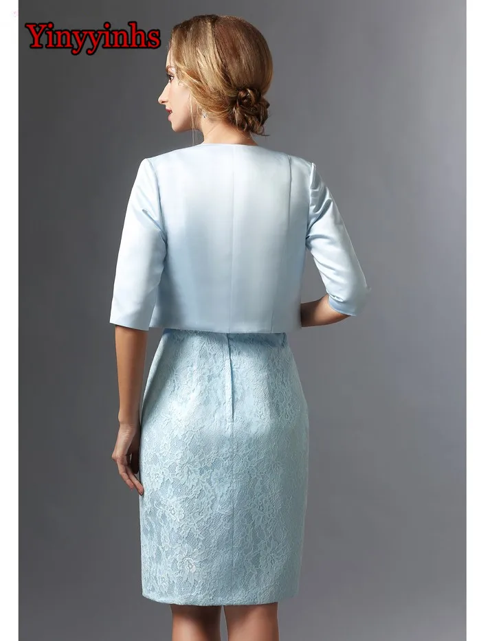 Vestido De Madrinha 2020 платья для матери невесты длиной до колен 2 штуки кружевной с