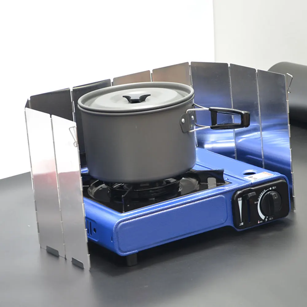 10 пластинчатая Складная печь лобовое стекло для приготовления пищи на открытом