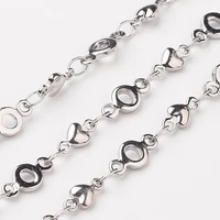 10mlot 304 stainless steel link chains jewellery diy making supplies decorate chainwith dolphindonut cross oval connector
