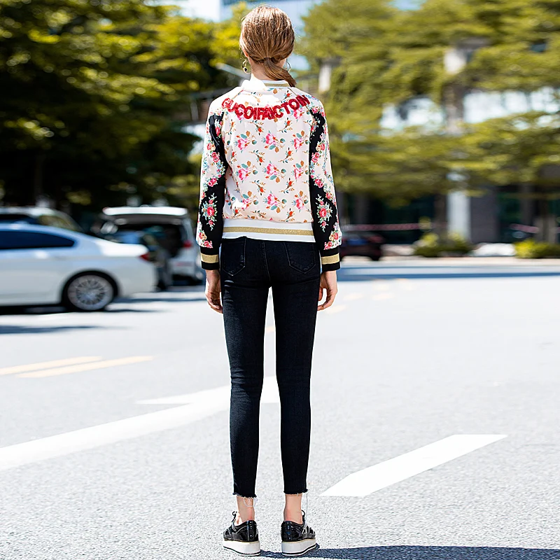 Coat Runway High Quality 2020 Autumn New Women'S Fashion Party Office Vintage Elegant Chic Flower Print Long Sleeve Jacket | Женская