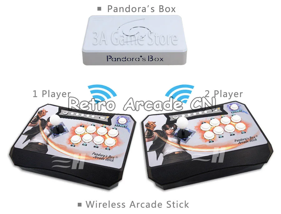 3D Pandora's Box 6 беспроводной джойстик для аркадных игр мини консоль Pandora Box 6 1300 в 1 MAME игровой контроллер 2 плеера для PS3 PC tv