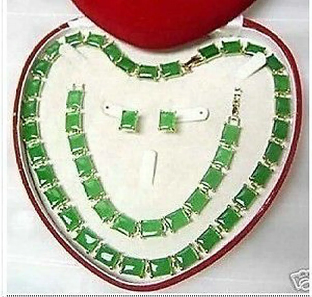 Самые популярные наборы редкие изумруд 18KGP ожерелье браслет серьги&gt 18K GP