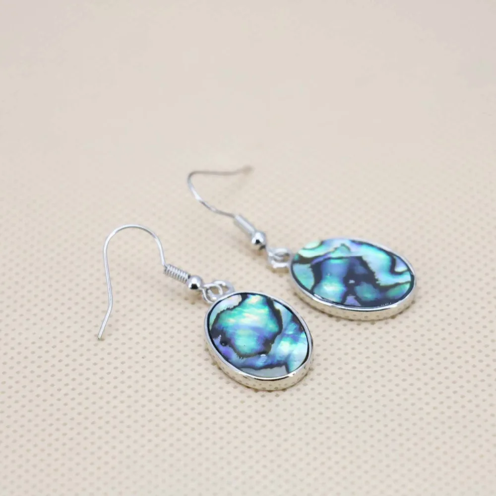 14*19 мм горячая Распродажа эллипс натуральный Абалон Морская раковина серьги