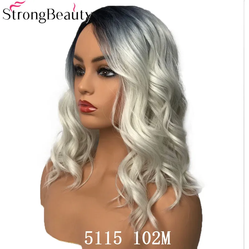 5115 102M StrongBeauty синтетические парики для женщин длинные волнистые серые парики для королевы драконов шиньоны для женщин - Цвет: 5115 102M