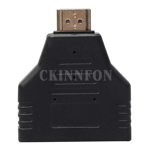 100 шт./лот черный практичный HDMI совместимый штекер на 2 гнезда 1 в Выход