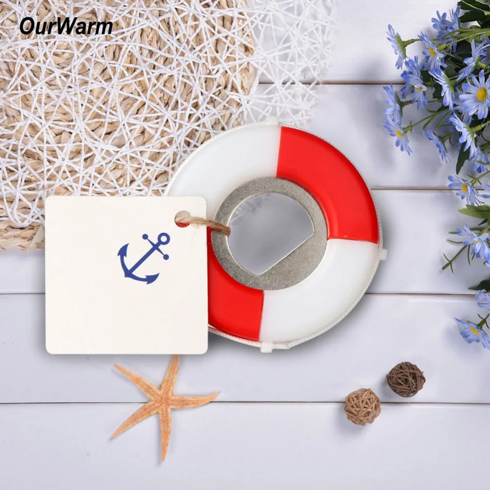 

OurWarm 10pcs Lifesaver Bottle Opener Nautical Theme Baby Shower Supplies Party DIY Decoration Wedding Favor for Guest
