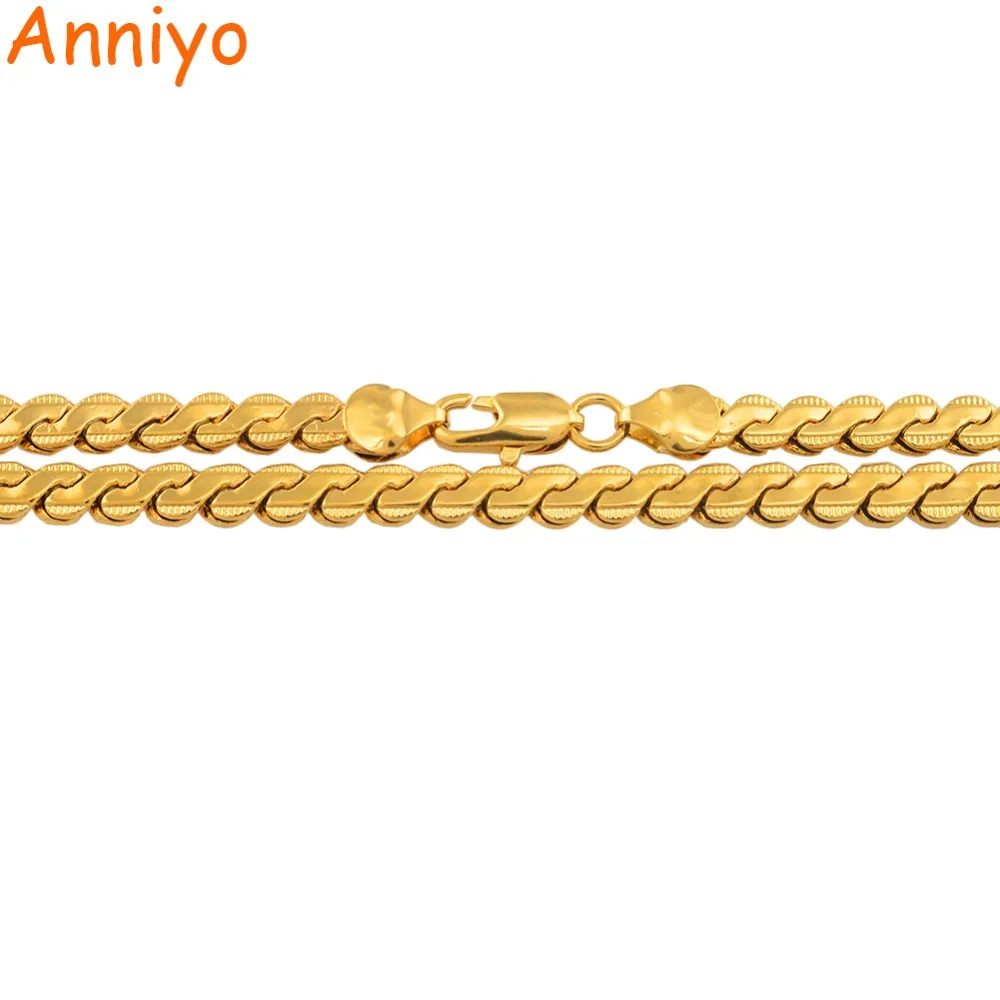 Ожерелья цепочки Anniyo длиной 60 см шириной 6 мм золотого цвета для мужчин и женщин