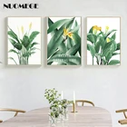 Современный Зеленый тропический растительный лист, холст, картина, настенный художественный плакат, нордическое зеленое растение, фотографии, детская комната, большие принты, без рамки