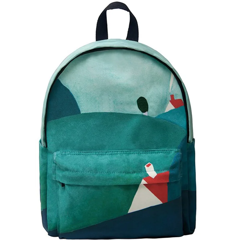 Рюкзак с принтом в виде пейзажа Модный женский художественный рюкзак вышивкой