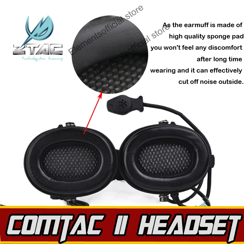 Z TAC Tactical Comtac II Гарнитура tactical Softair Airsoft Gun ipsc Kenwood PTT Охота Arsoft наушники для
