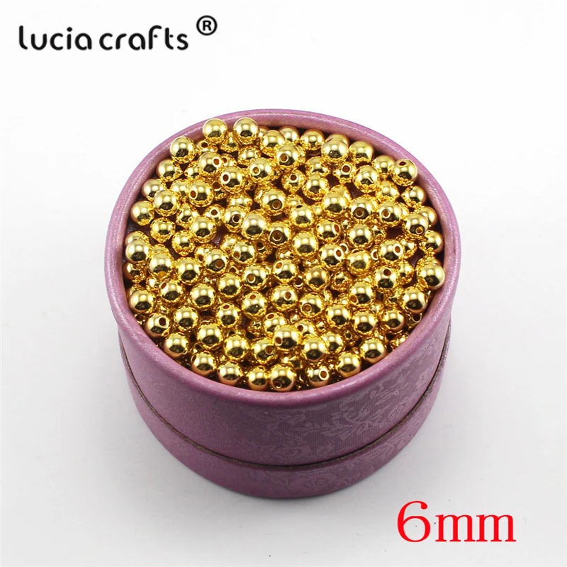 Lucia crafts 3/4/5/6/8mm многослойный посылка золотистого и серебристого цветов; Цвет покрытием легированные свободные бусины сделай сам ручной работы аксессуары материалы E0812